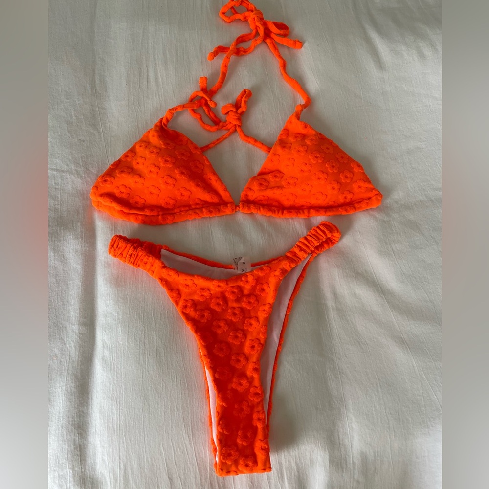 SHEIN bright orange bikini set
